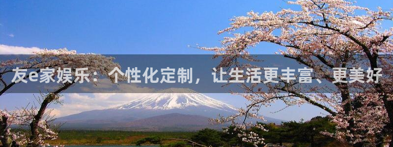 门徒娱乐彩票最新官网：友e家娱乐：个性化定制，让生活更丰富、更美好